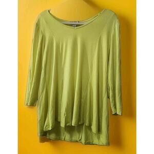 Glitterscope Viscose 3/4 Sleeve Top Blouse New Large Excellent A126